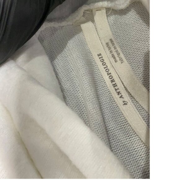 Anthropologie Ivory White Long Sleeve Turtleneck Sweater Women's Large - Picture 5 of 6